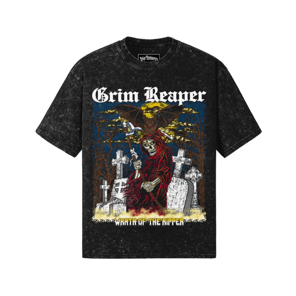 Grim Reaper v1 260GSM Unisex Snow Wash T-shirt