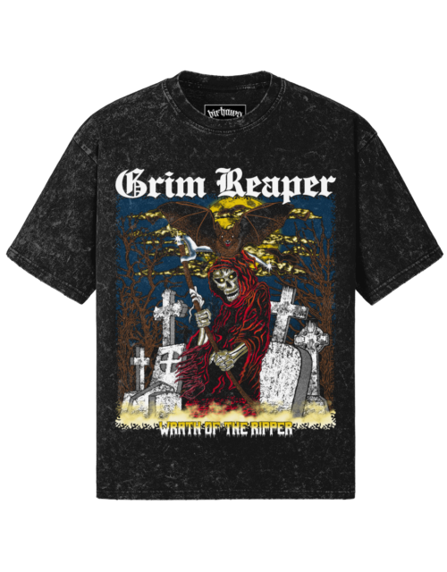 Grim Reaper v1 260GSM Unisex Snow Wash T-shirt