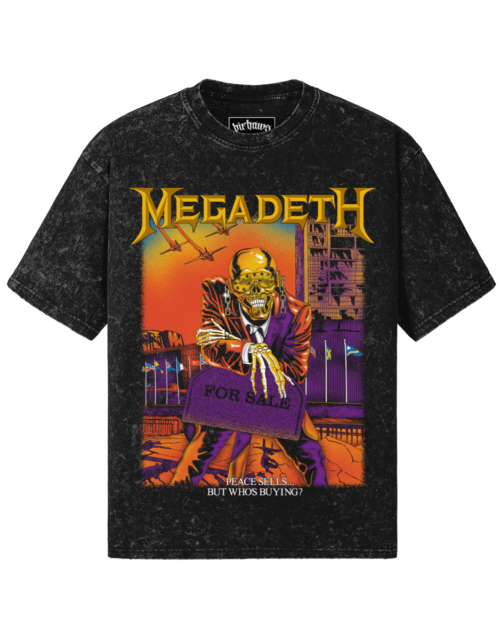 Megadeth v1 260GSM Unisex Snow Wash T-shirt