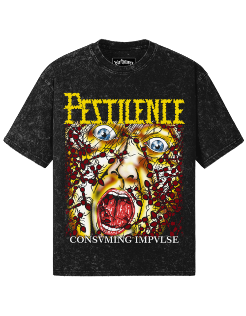 Pestilence v1 260GSM Unisex Snow Wash T-shirt